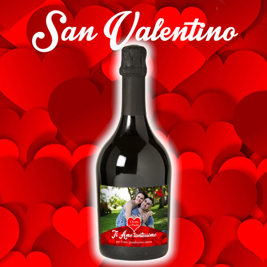 San Valentino - Regala una speciale bottiglia di Spumante personalizzata